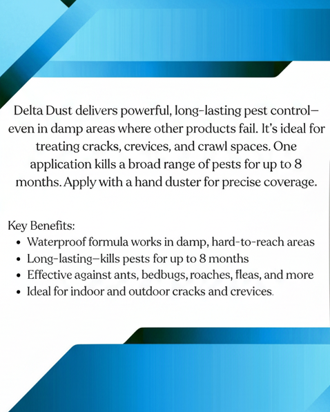 1 LB Delta Dust WATERPROOF Insecticide INSECT Control Silverfish Bees Wasp Fleas