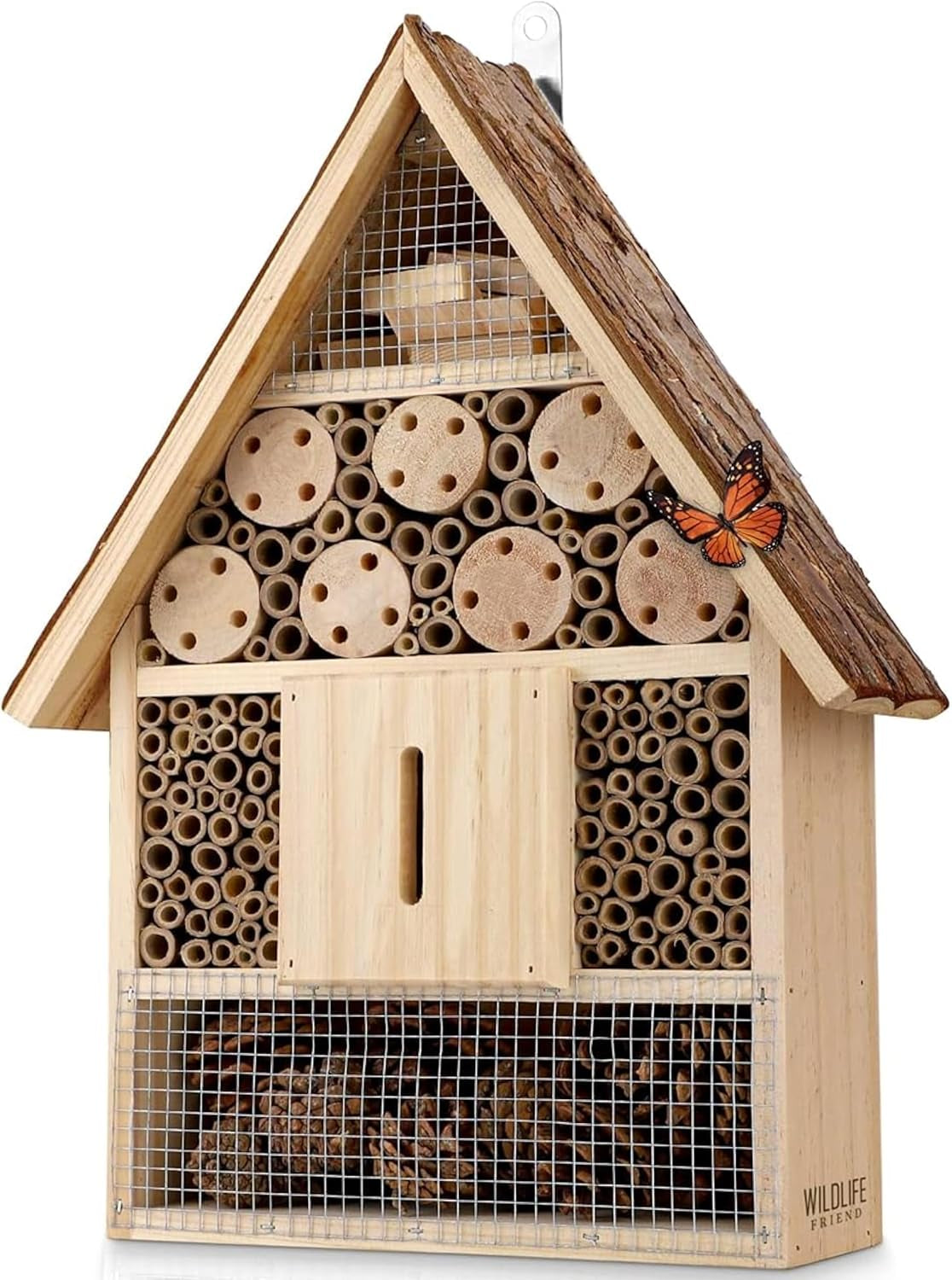 Premium Weatherproof Insect Hotel - Durable Bug House, Bee Home Box for Garden - Ideal Habitat for Bees, Ladybirds, Butterflies - Enhance Biodiversity & Eco-Balance