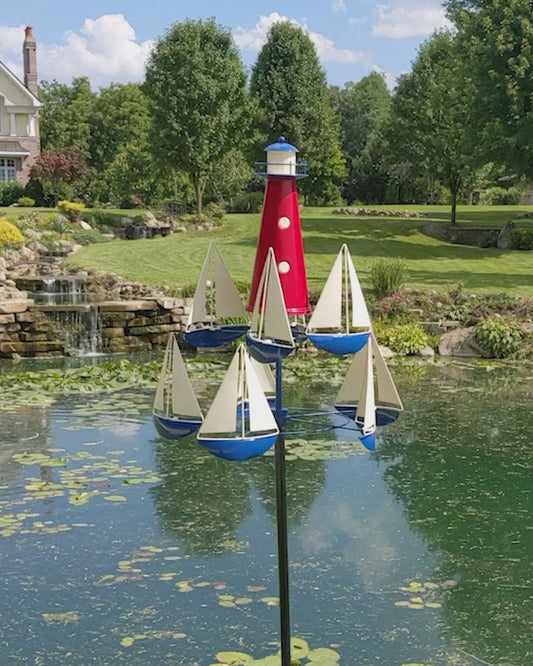 Nautical - Lighthouse and Sailboats