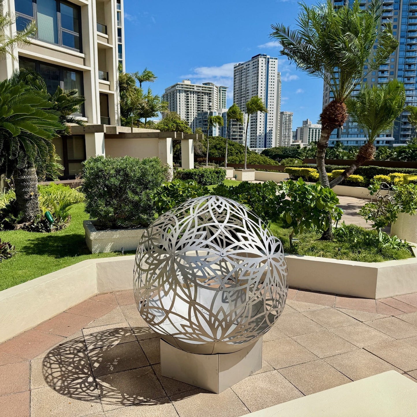 50" Lotus Bonfire Ball Stainless Steel Fire Pit