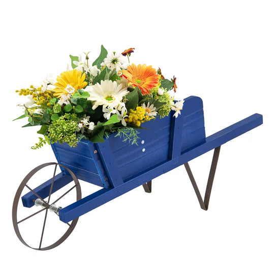 Brynesha Wood Wheelbarrow Planter