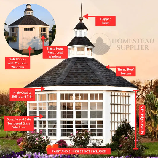 12X12 Octagon Garden Shed Greenhouse