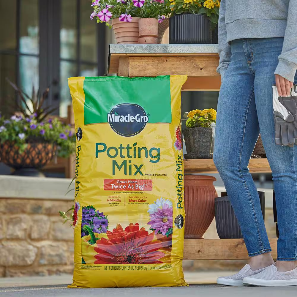 Potting Mix 50 Qt. for Container Plants, Flowers, Vegetables, Shrubs, Feeds up to 6 Months