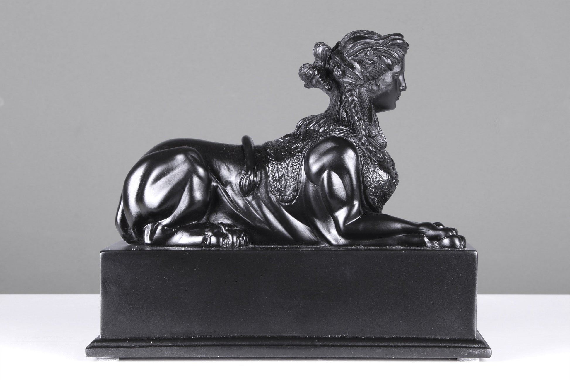 Black Sphinx on Base Statue (Small)