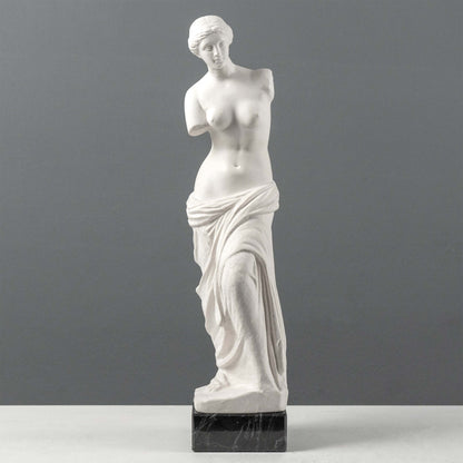 Venus De Milo Statue on Black Marble Base