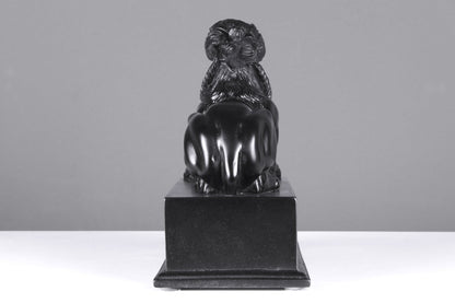 Black Sphinx on Base Statue (Small)