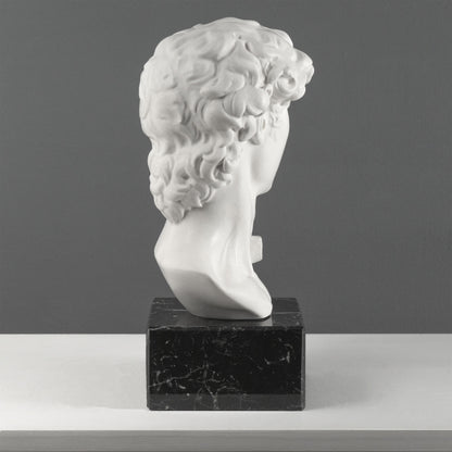David Bust by Michelangelo on Black Marble Base (Large)