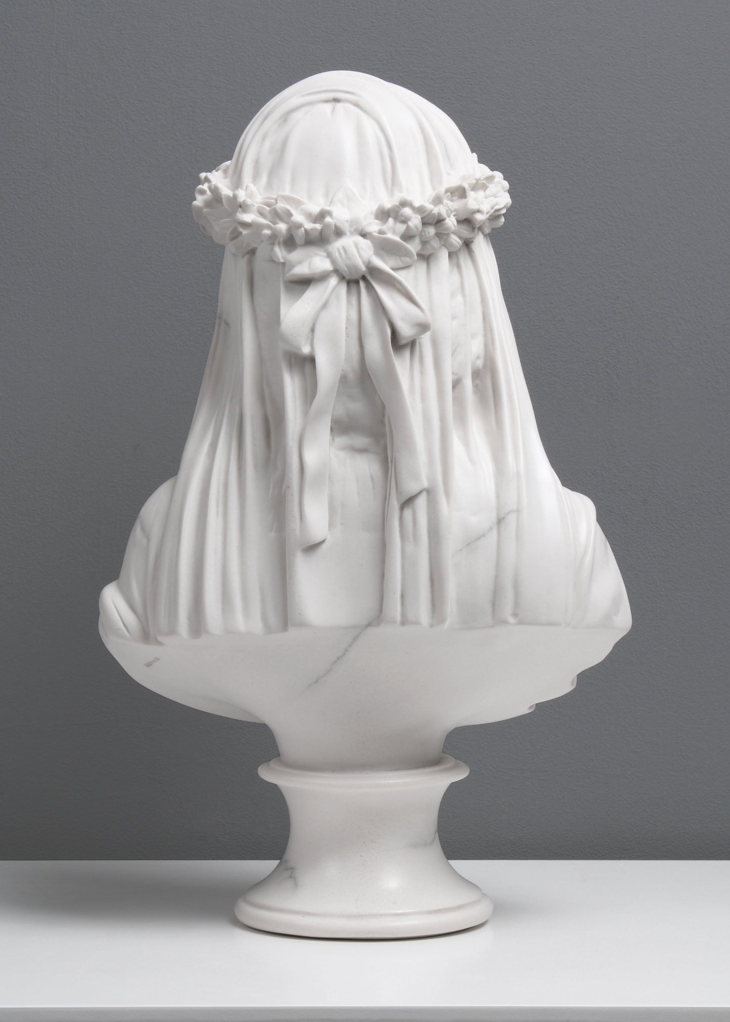 The Veiled Maiden Bust Statue (The Bride) - Veined & Polished