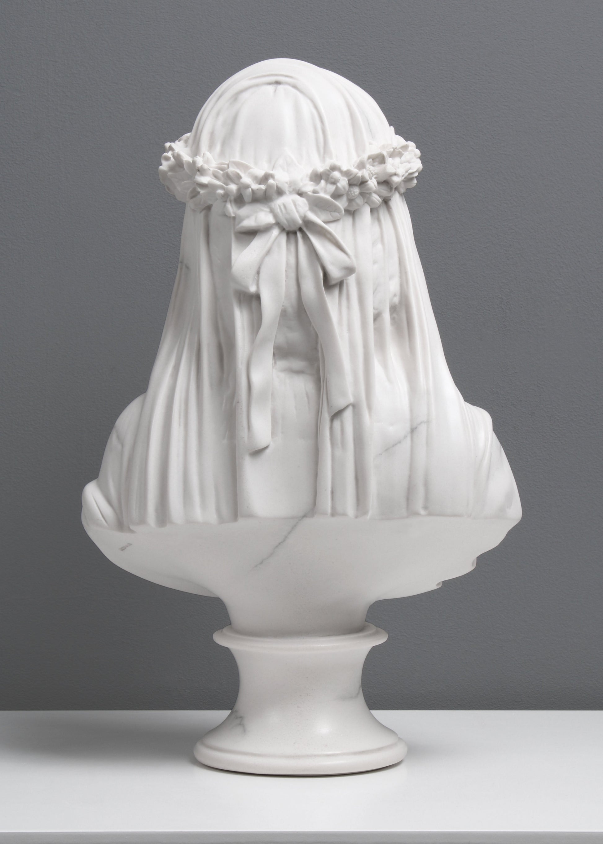 The Veiled Maiden Bust Statue (The Bride) - Veined & Polished