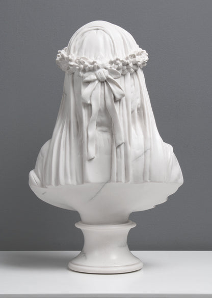 The Veiled Maiden Bust Statue (The Bride) - Veined & Polished