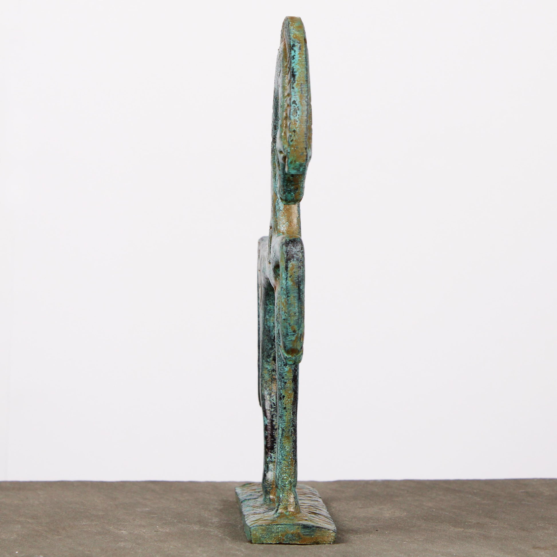 Greek Horse Statue - Small (Green Bronze)