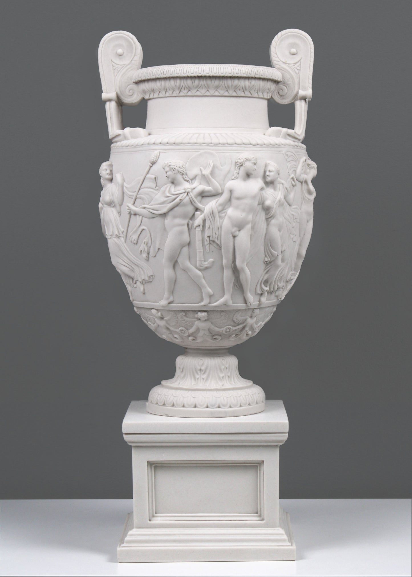 Classic Marble Vase on Large Pedestal