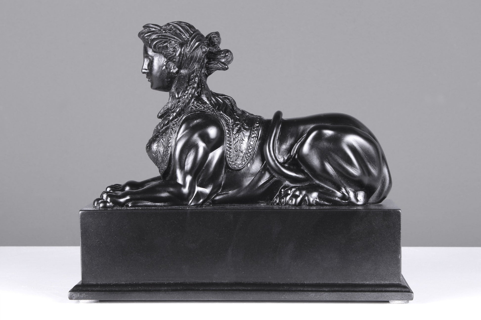 Black Sphinx on Base Statue (Small)