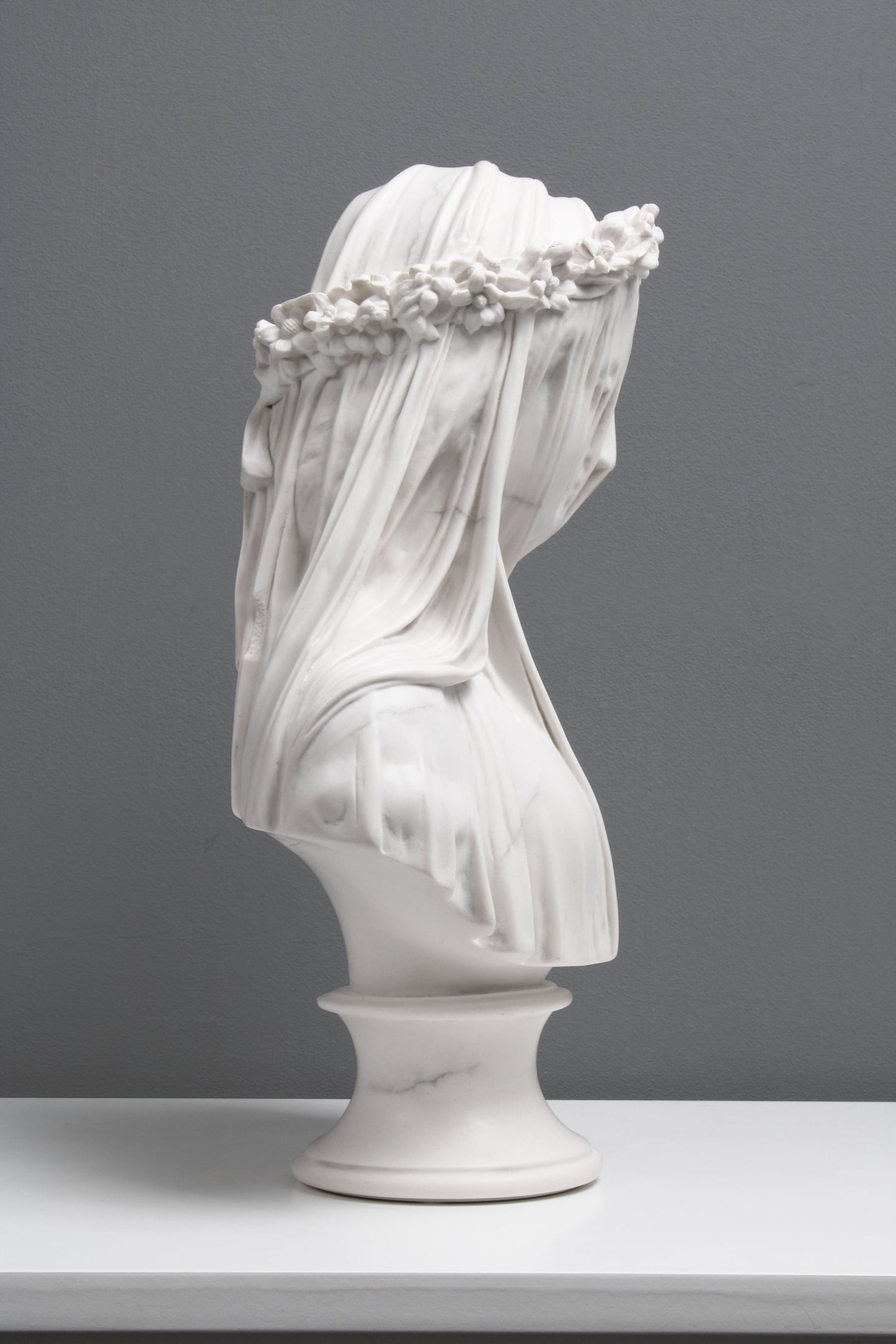 The Veiled Maiden Bust Statue (The Bride) - Veined & Polished