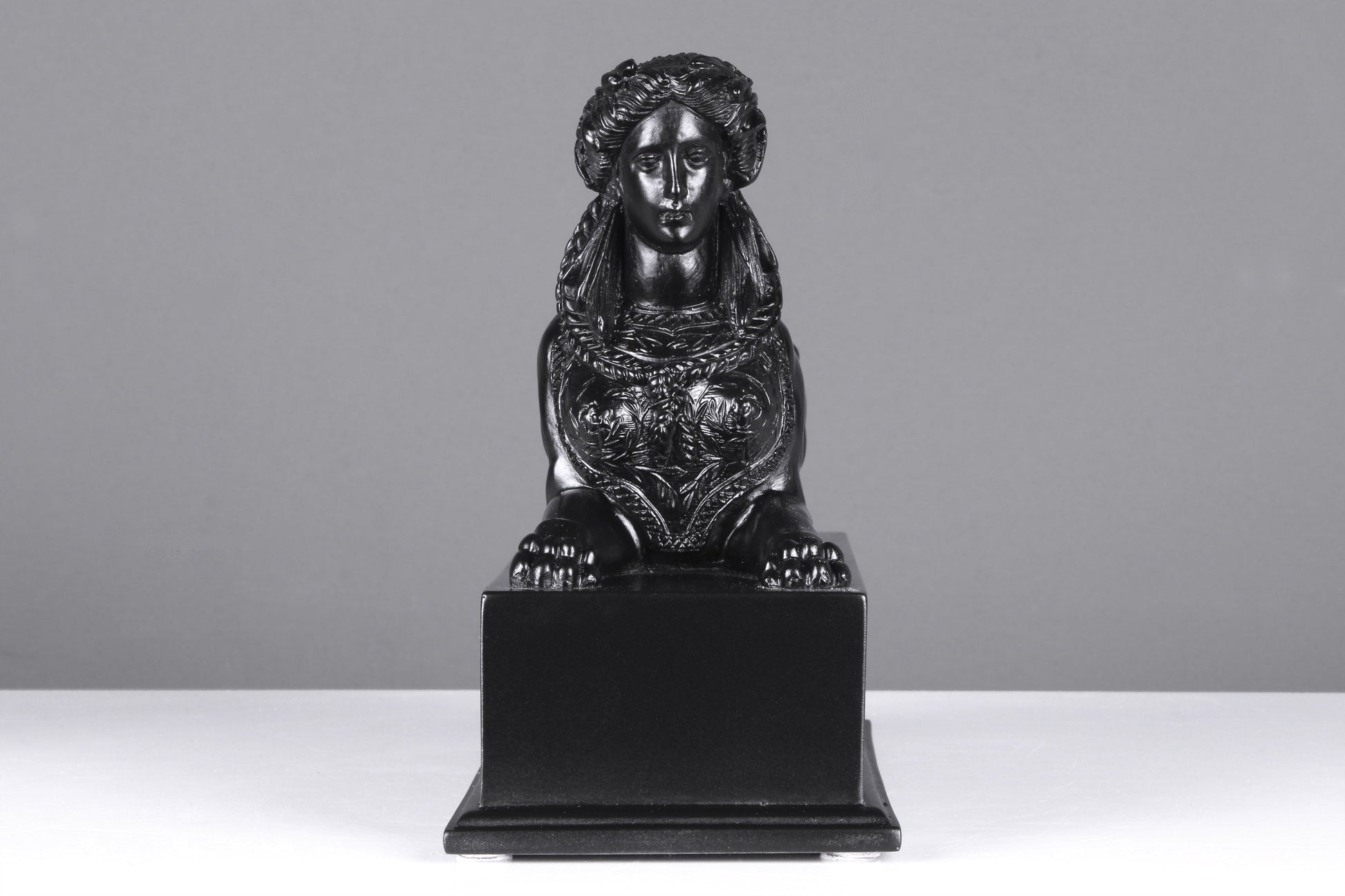 Black Sphinx on Base Statue (Small)