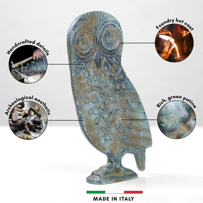 Greek Owl Sculpture (Bronze)