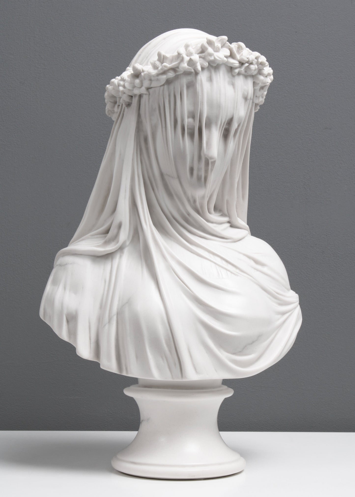 The Veiled Maiden Bust Statue (The Bride) - Veined & Polished