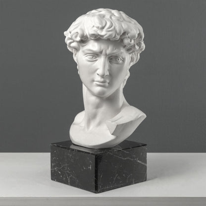David Bust by Michelangelo on Black Marble Base (Large)