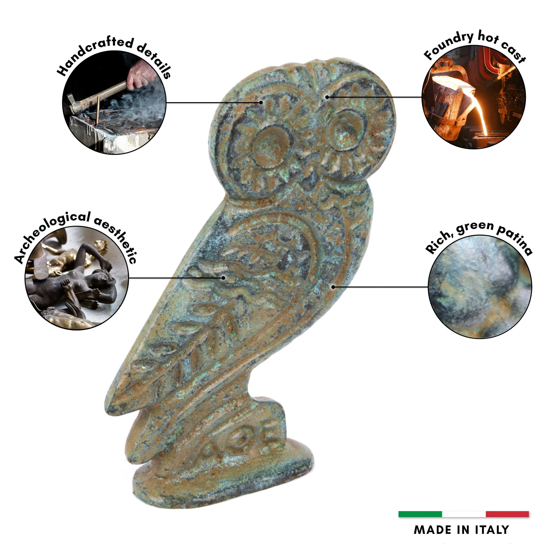 Owl of Athena Bronze Statue (Small)