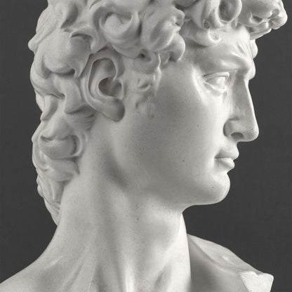 David Bust by Michelangelo on Black Marble Base (Large)
