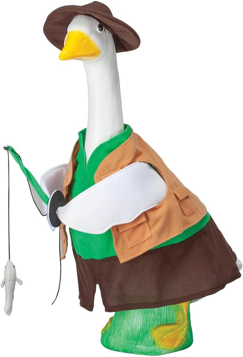 Gaggleville Fishing Goose Outfit, Fits Large 23" H Statue