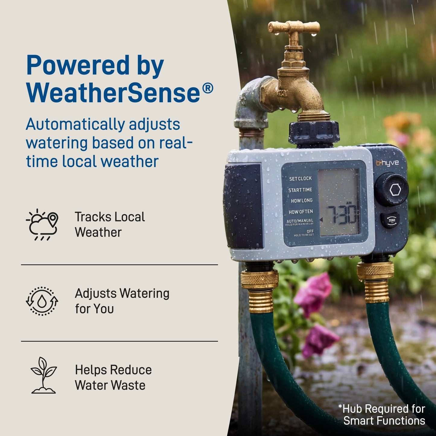 B-hyve XD 2-Outlet Bluetooth Hose Faucet Sprinkler Timer | 24632