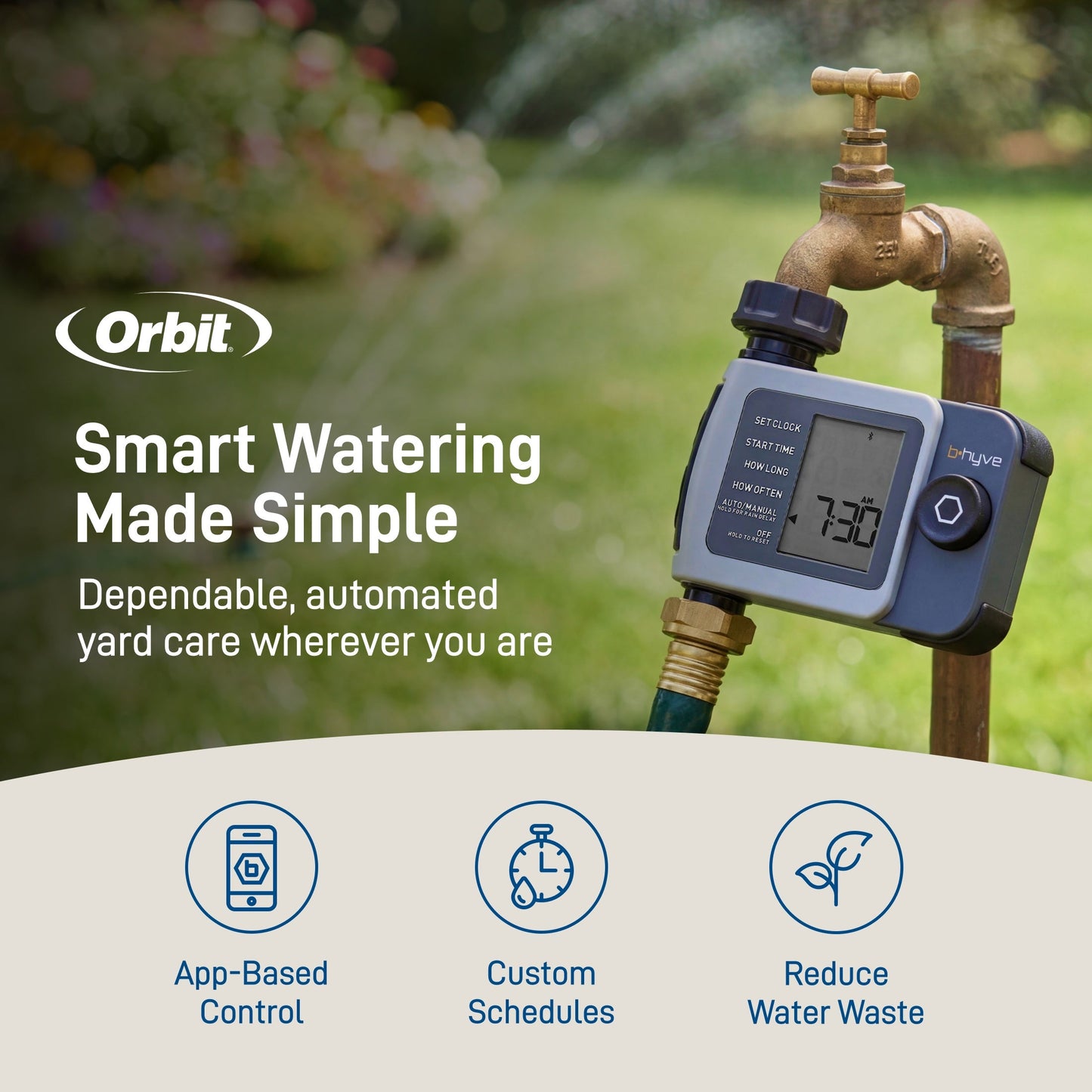 B-hyve XD 1-Outlet Smart Hose Faucet Sprinkler Timer with B-hyve Smart Gen 2 Hub | 24516