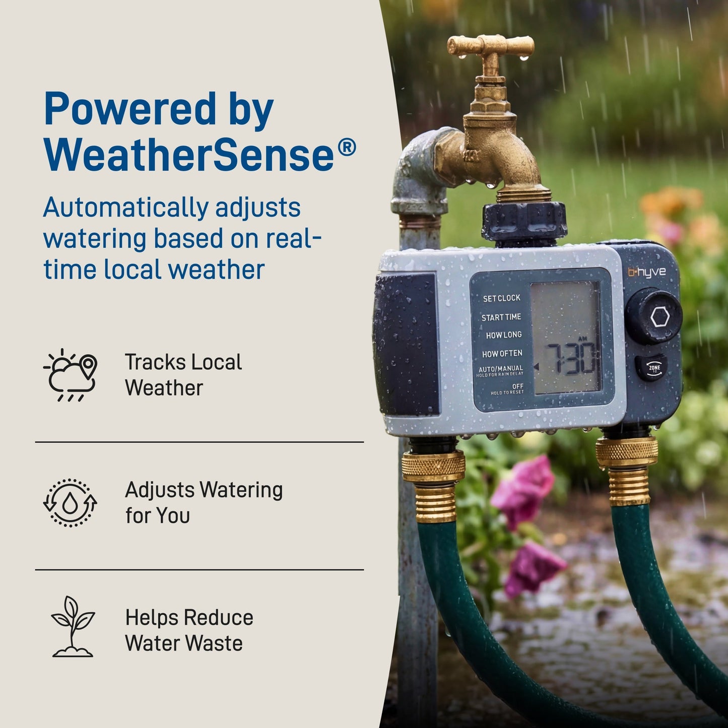 B-hyve XD 2-Outlet Smart Hose Faucet Sprinkler Timer with B-hyve Smart Gen 2 Hub | 24637