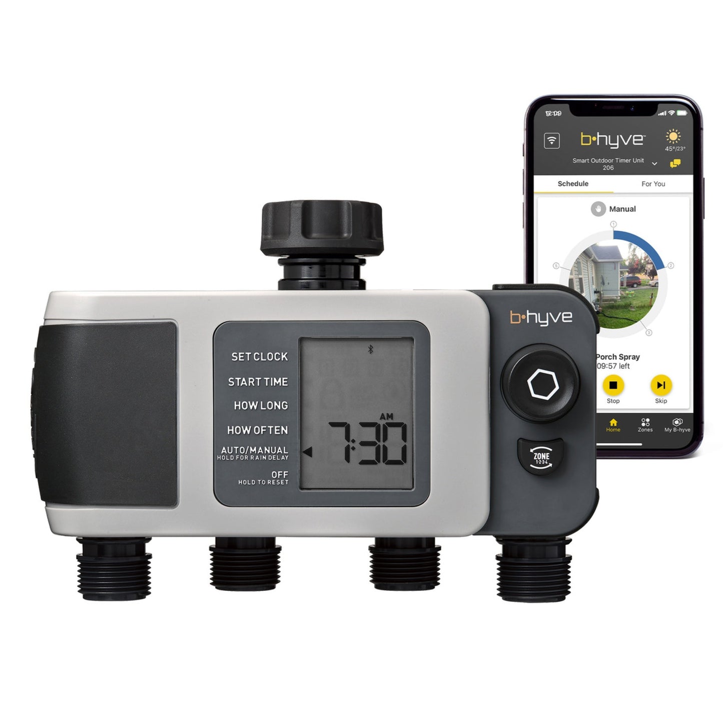 B-hyve XD 4-Outlet Bluetooth Hose Faucet Sprinkler Timer