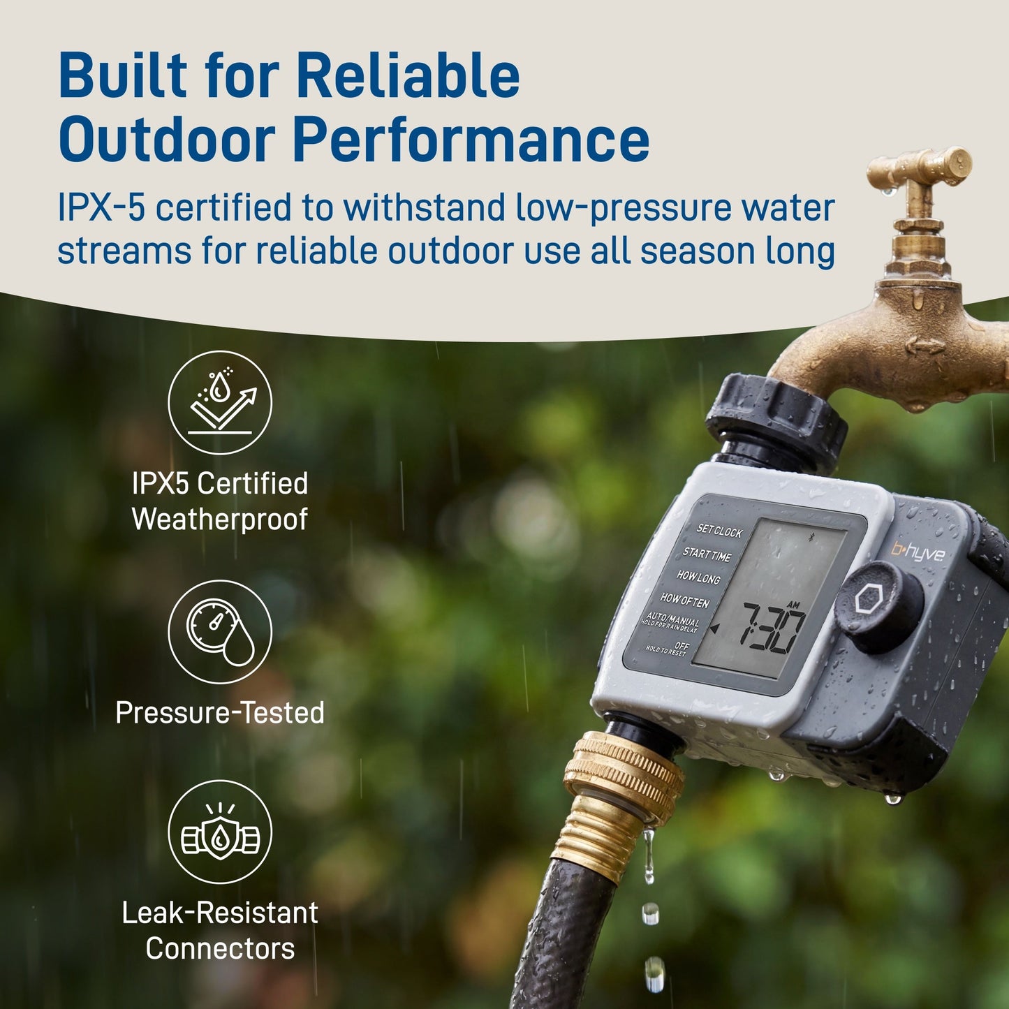B-hyve XD 1-Outlet Smart Hose Faucet Sprinkler Timer with B-hyve Smart Gen 2 Hub | 24516