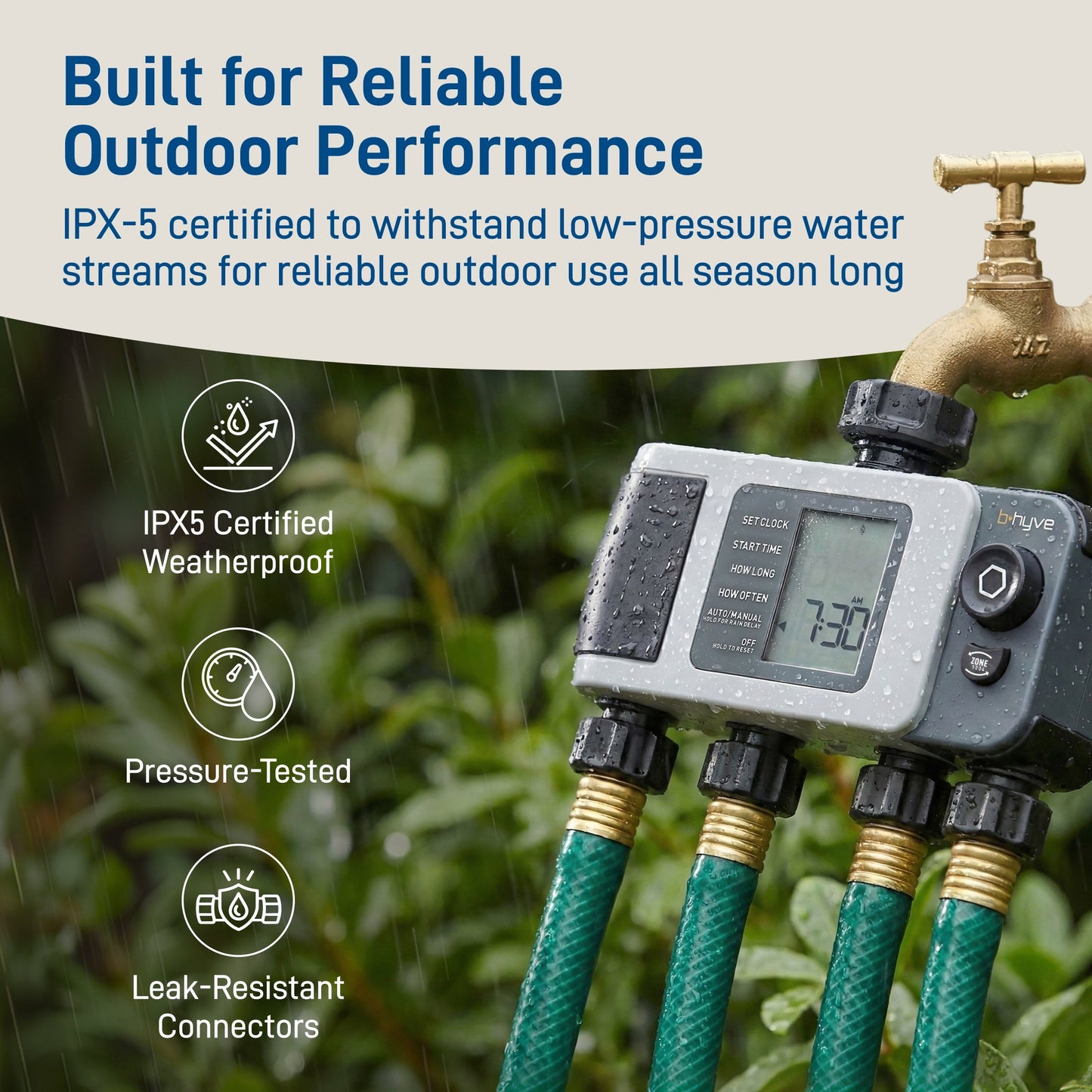 B-hyve XD 4-Outlet Bluetooth Hose Faucet Sprinkler Timer