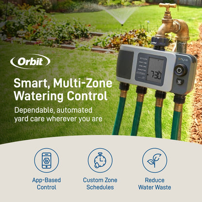 B-hyve XD 4-Outlet Smart Hose Faucet Sprinkler Timer with B-hyve Smart Gen 2 Hub | 24639