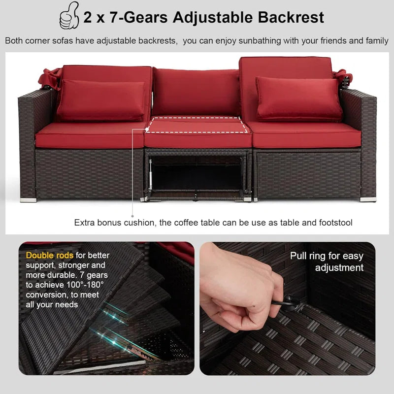 6 - Person Modular Patio Conversation Sets with Cushions