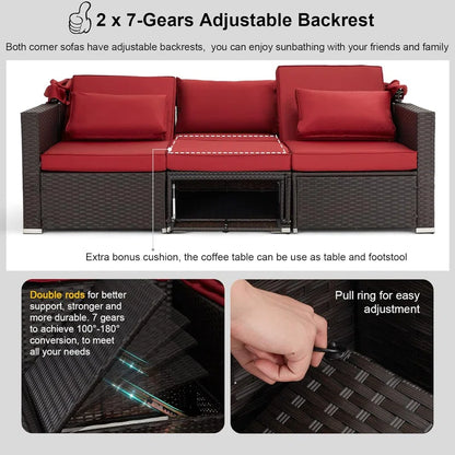 6 - Person Modular Patio Conversation Sets with Cushions