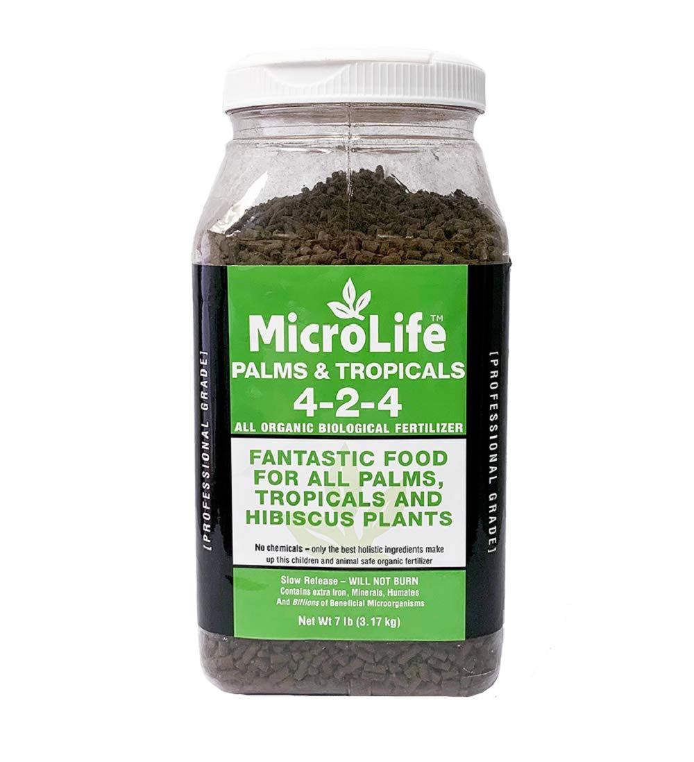 Microlife Palms & Tropical (4-2-4) Professional Grade Granular Organic Biological Fertilizer, 7 LBS