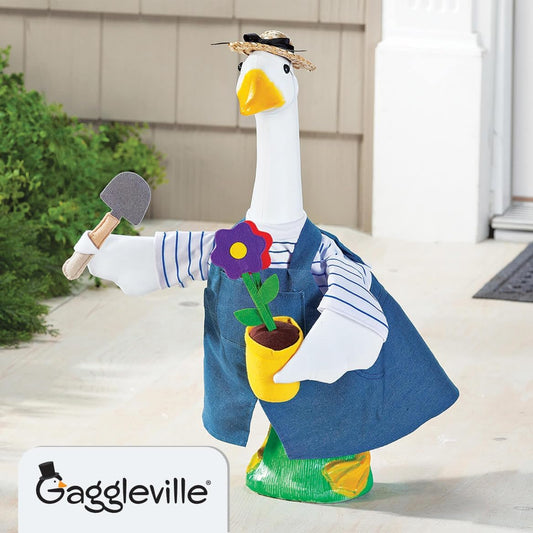 Gaggleville Gardener Goose Outfit, Fits Large 23" H Statue