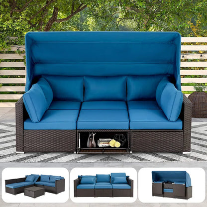 6 - Person Modular Patio Conversation Sets with Cushions