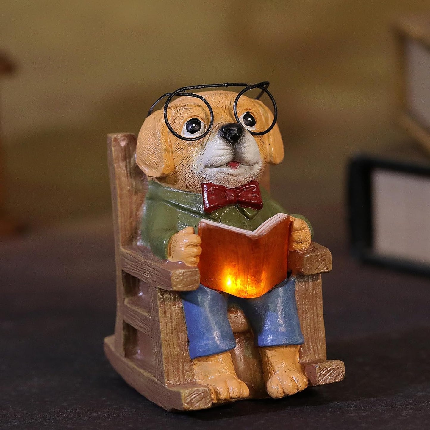 Miniature Frog Garden Statue Gifts Home Halloween Decorations Fairy Garden Accessories Outdoor Lights Solar Garden Frog Decor Art Housewarming Gift for Patio,Yard,Lawn Ornament,3.89"X2.36"X3.93