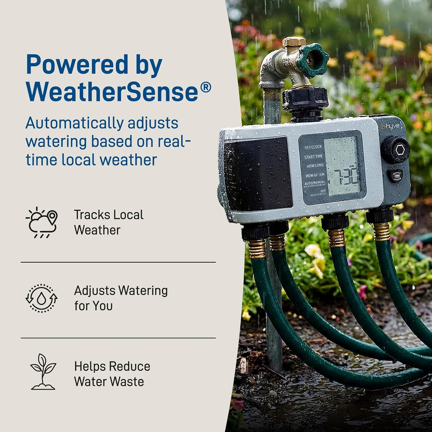 Orbit B-Hyve XD 4-Port Smart Hose Watering Timer with Wi-Fi Hub - App Controlled Irrigation Timer - Smart Weathersense Auto Watering - Multi Valve Yard Irrigation System - 24639