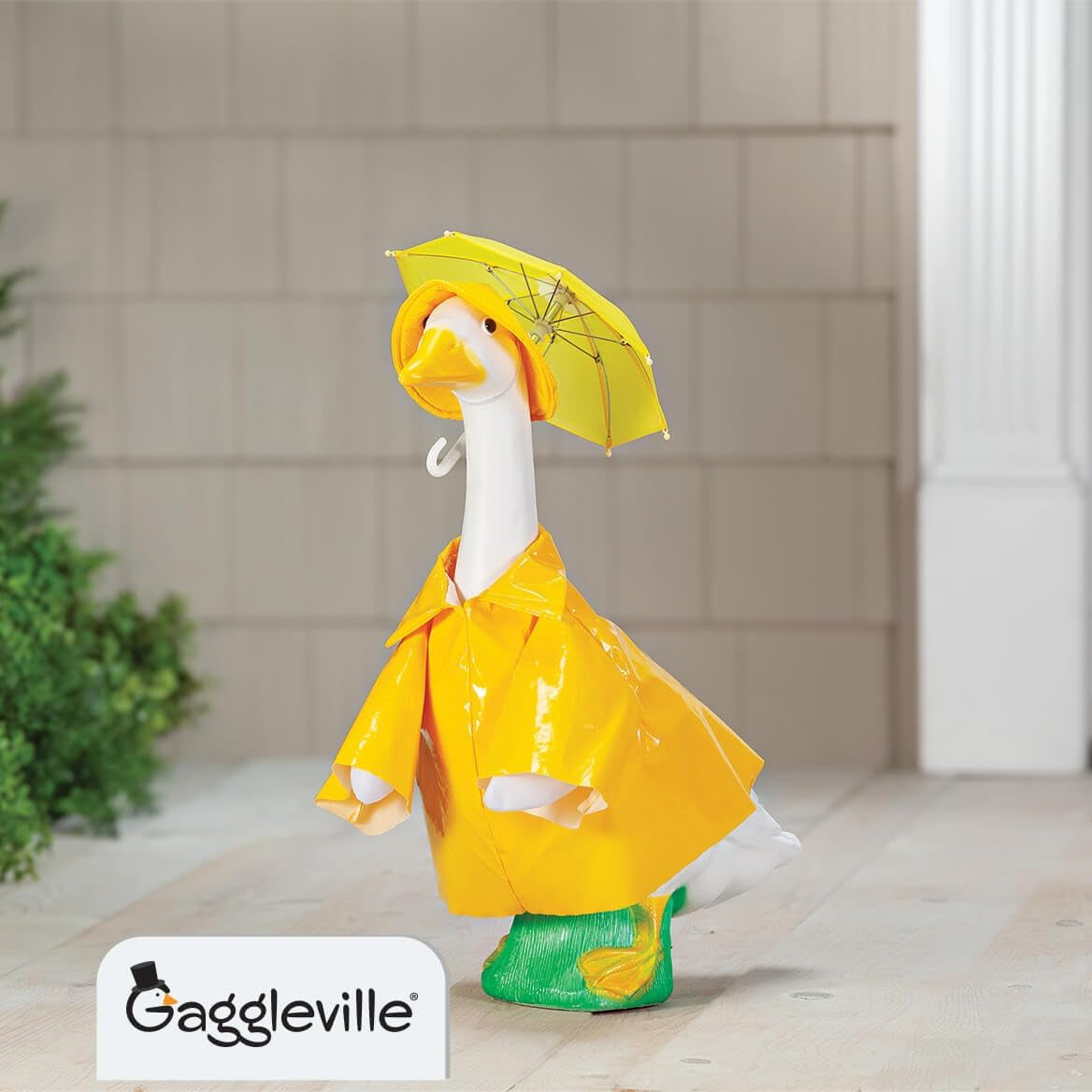 Gaggleville Raincoat Goose Outfit, Fits Large 23" H Statue