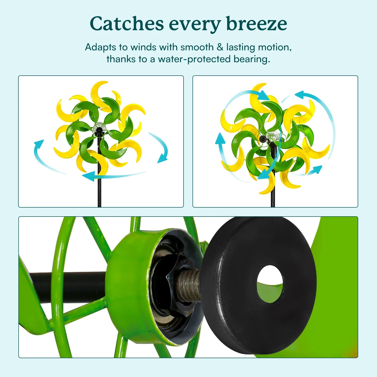 Verdant Moon Solar Wind Spinner