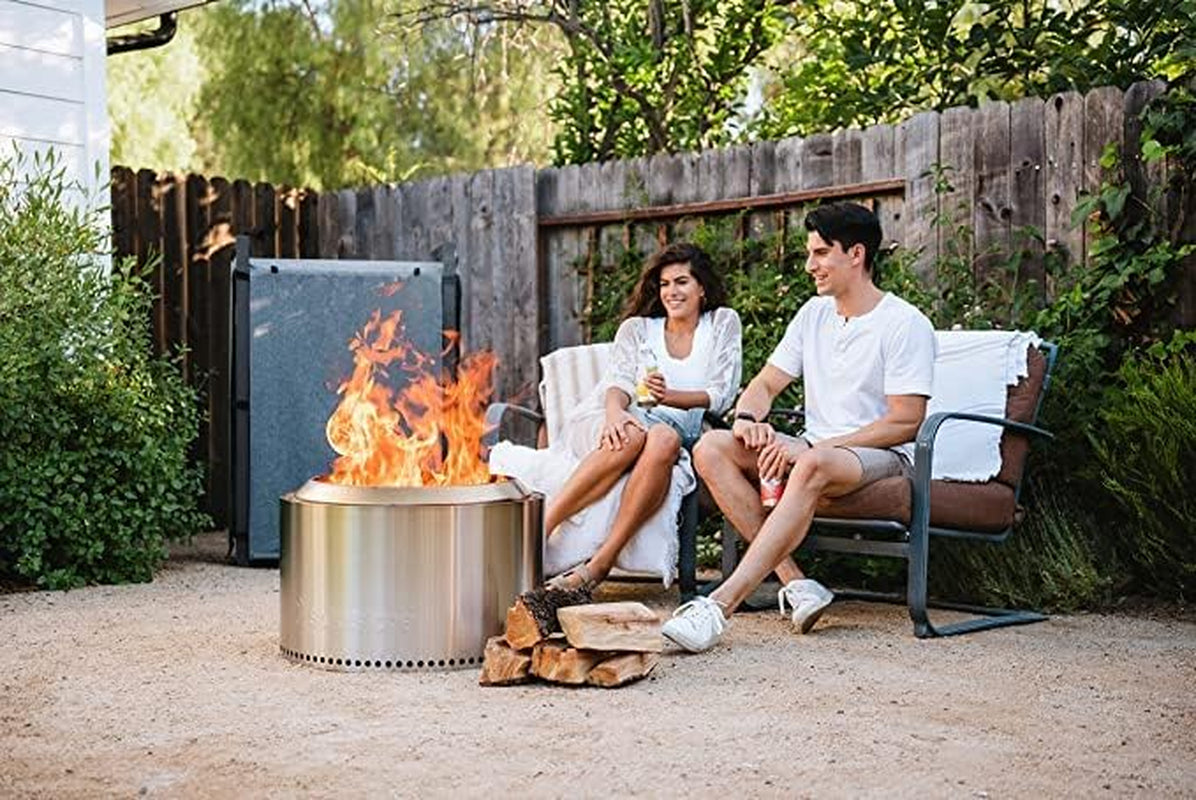 Solo Stove Yukon 2.0, 27 Inch Smokeless Fire Pit with Removable Ash Pan - Wood Burning Portable Stainless Steel Outdoor Fireplace, Stainless Steel, Ideal for 6 or More People, 38 Lbs