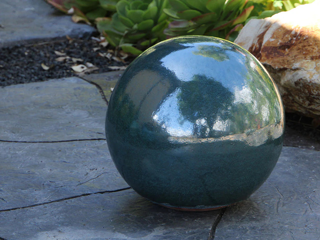 Outdoor Decorative Sphere Glazed 12" by