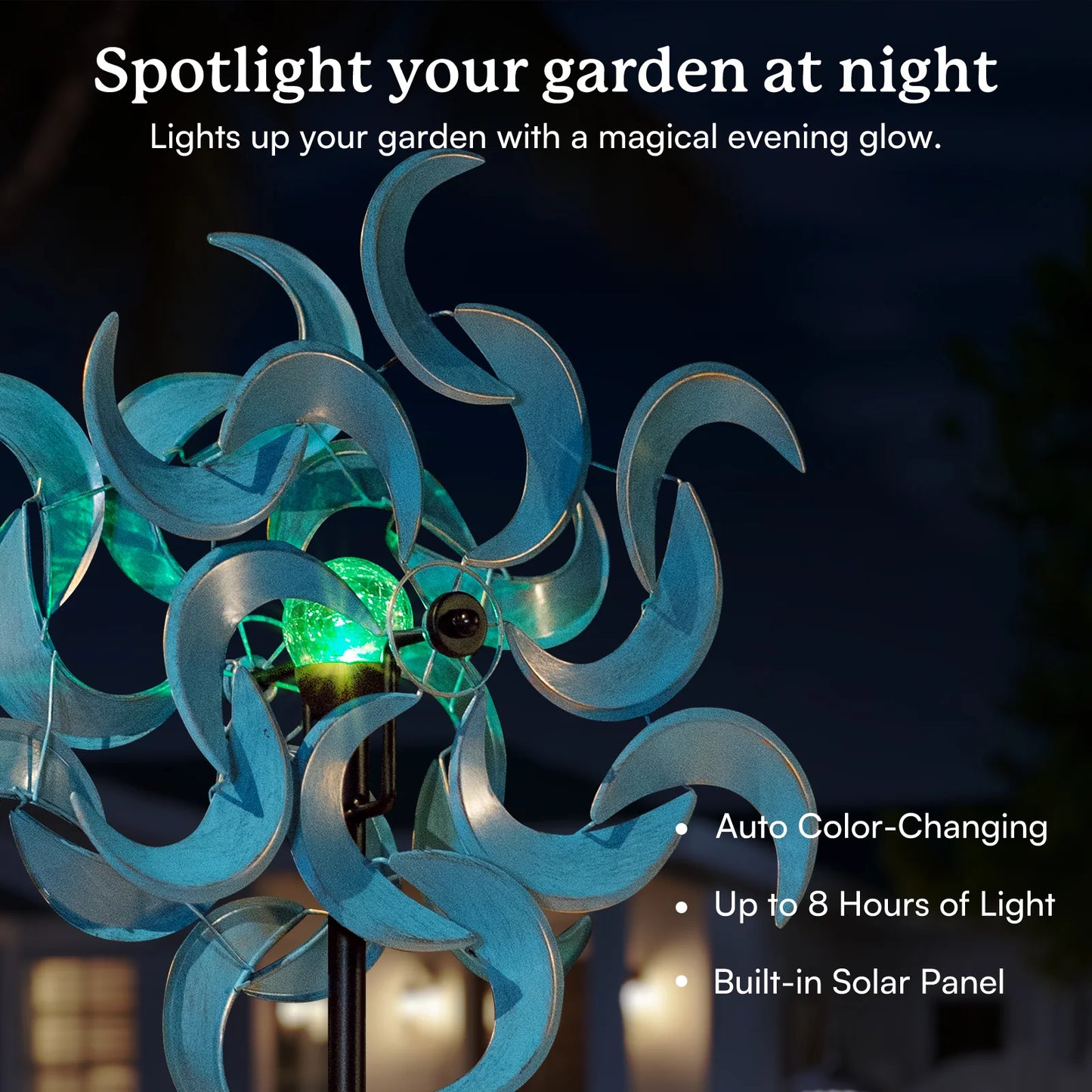 Azure Moon Solar Wind Spinner