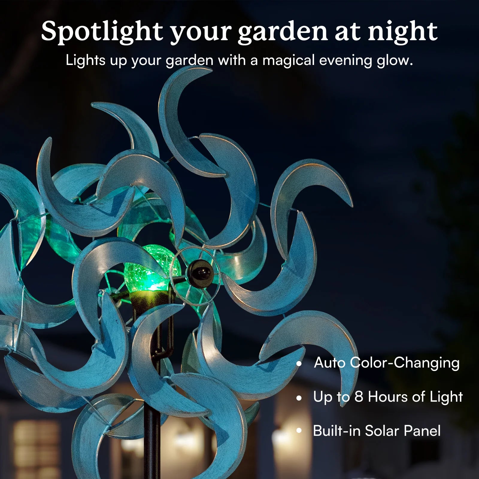 Azure Moon Solar Wind Spinner