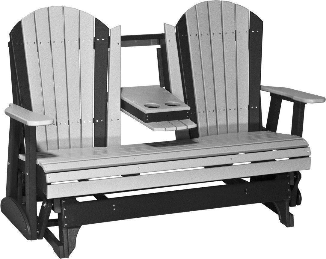 5' Adirondack Glider Chair with Flip down Center Console