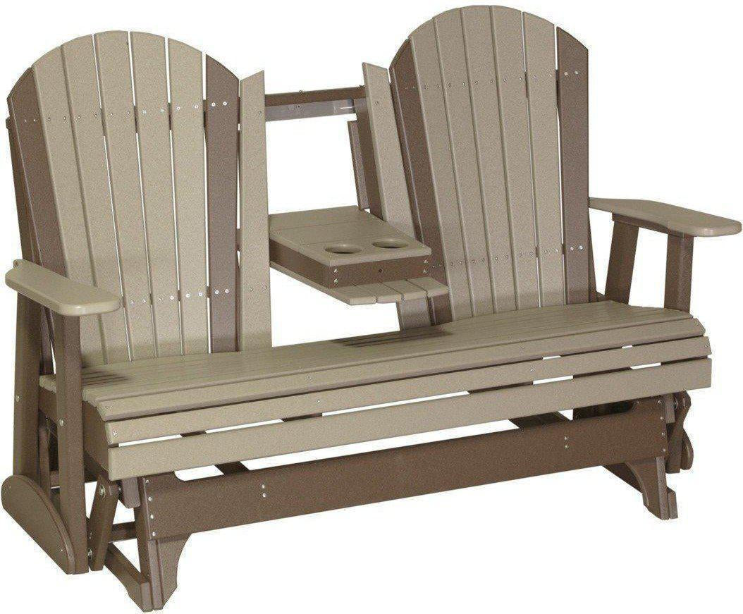 5' Adirondack Glider Chair with Flip down Center Console