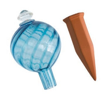 Plant Nanny 24oz Spiral Fluted Watering Globe and Stake Set
