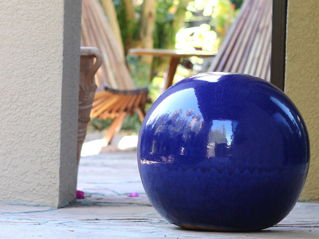 Outdoor Decorative Sphere Glazed 19.5" by
