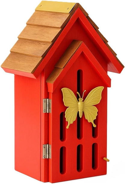 Premium Bug Hotel Kit Cedar Wood Insect Hotel Insect House - Backyard Bee House, Nesting Habitat Shelters, Garden Shelter for Bees, Butterflies, Bugs,Heavy Duty Thickness Colorful